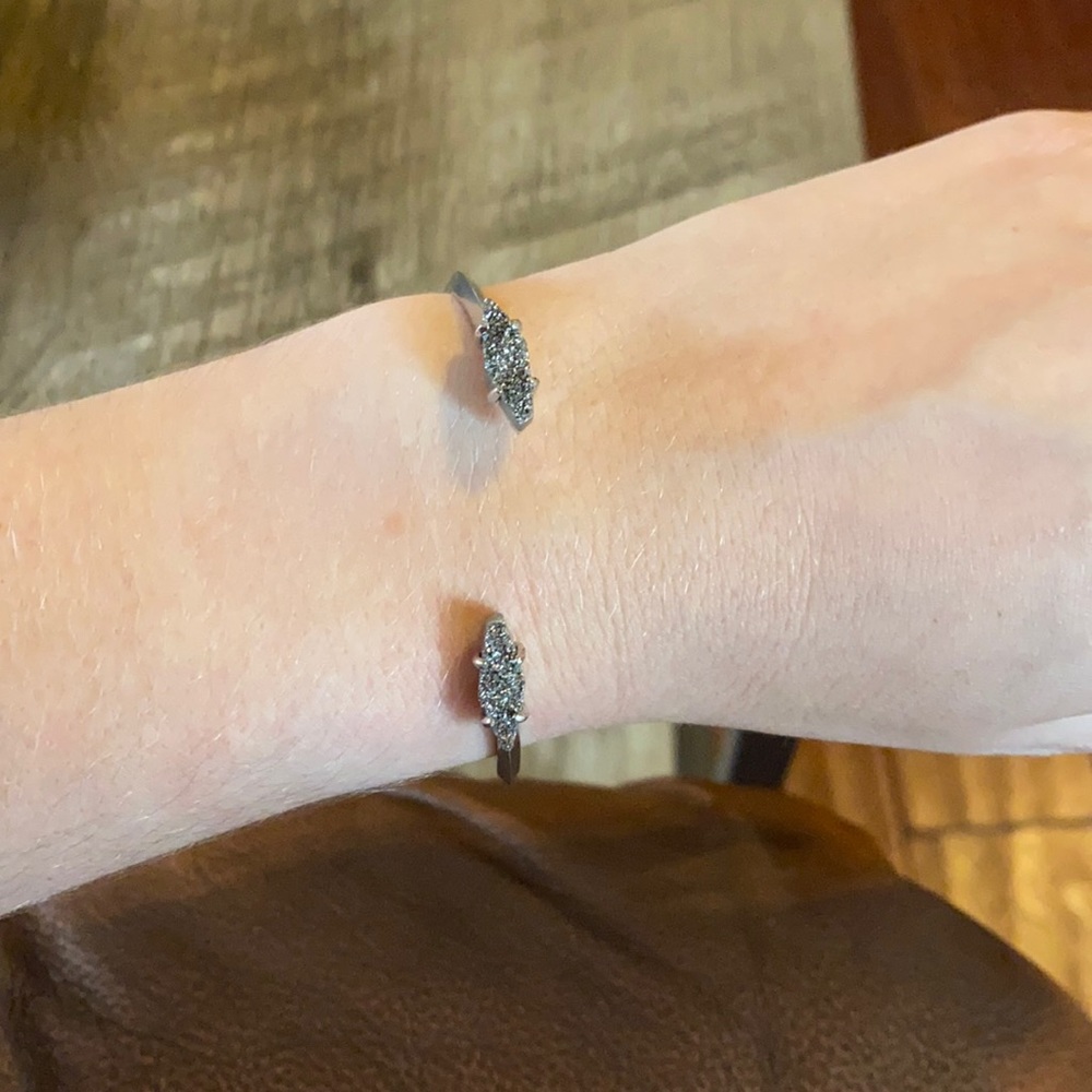 Silver drusy bracelet